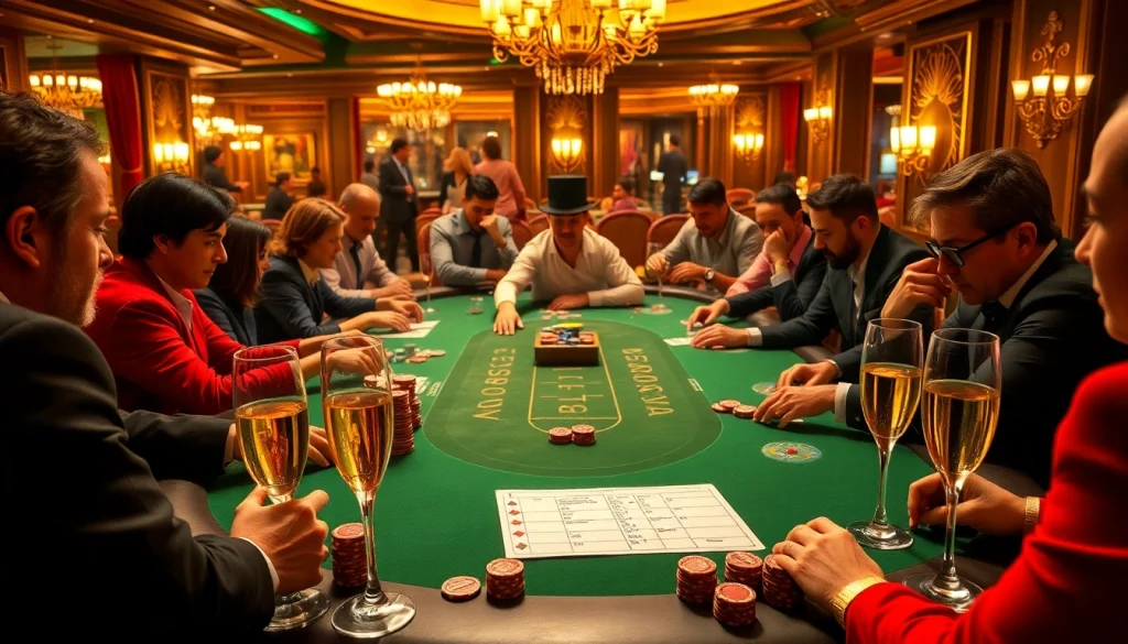 Engage in thrilling MMOO poker gameplay at a vibrant casino table with stacked chips.